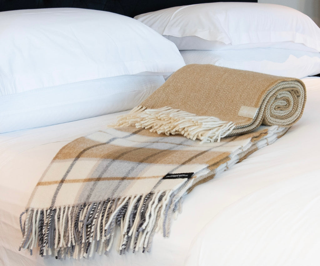 Palliser Ridge - Lambswool Throw Herringbone - Mustard