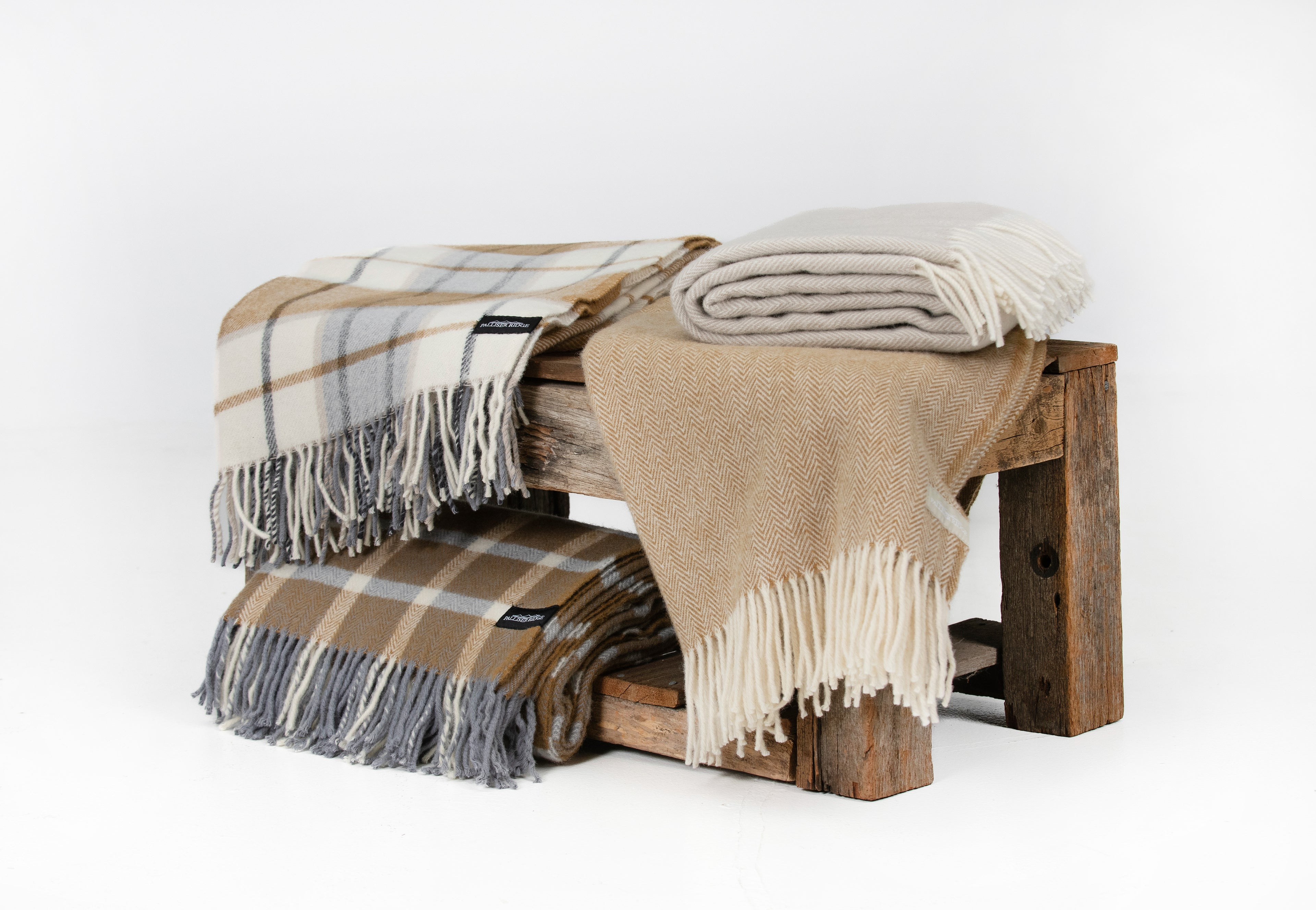 Palliser Ridge - Lambswool Throw Herringbone - Mustard
