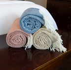 Palliser Ridge - Lambswool Throw Herringbone - Royal Blue