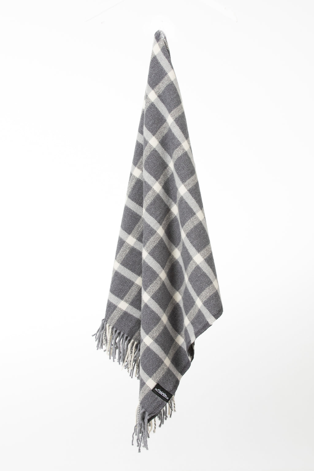Palliser Ridge - Lambswool Throw Small Herringbone Check - Slate Grey