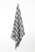 Palliser Ridge - Lambswool Throw Small Herringbone Check - Slate Grey