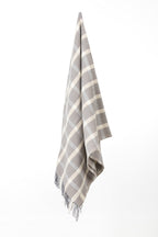 Palliser Ridge - Lambswool Throw Small Herringbone Check - Dove Grey