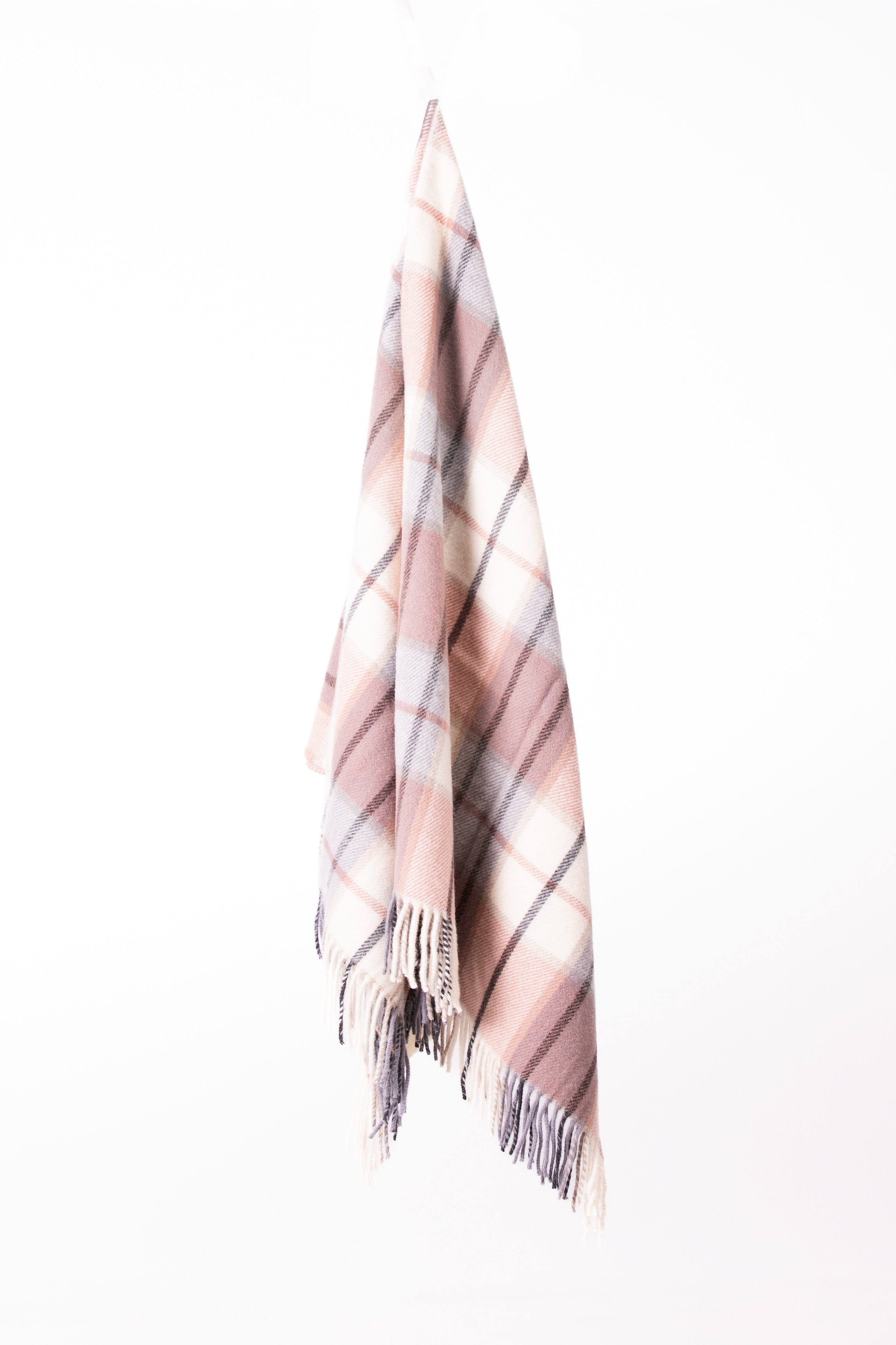 Palliser Ridge - Lambswool Throw Large Twill Check - Blush