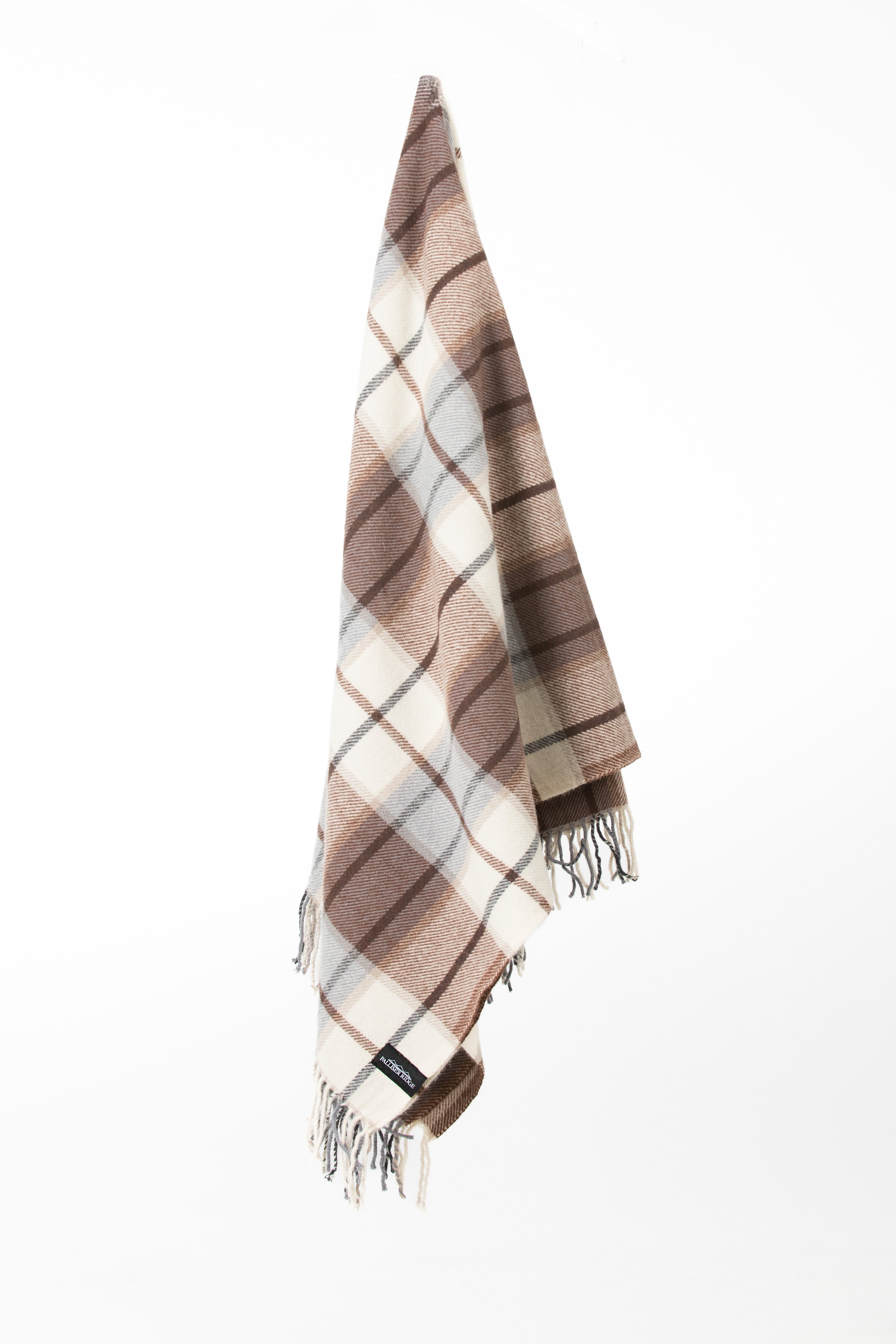 Palliser Ridge - Lambswool Throw Large Twill Check - Chocolate