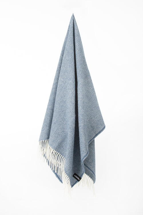 Palliser Ridge - Lambswool Throw Herringbone - Royal Blue