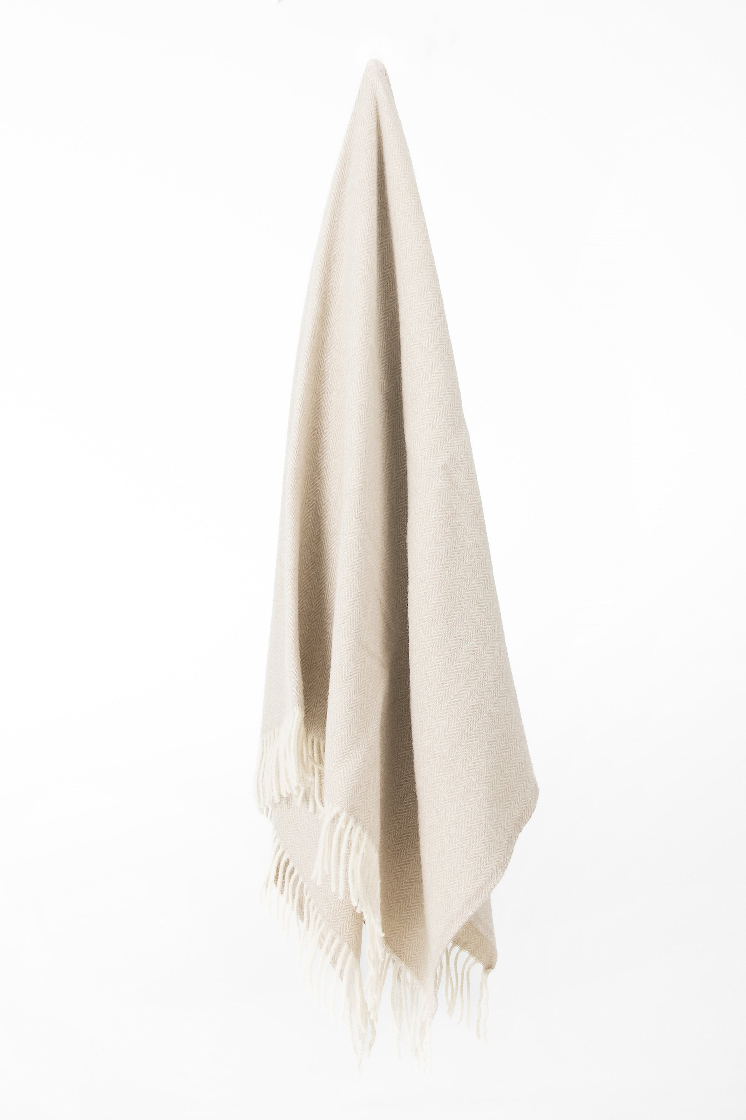 Palliser Ridge - Lambswool Throw Herringbone - Fawn
