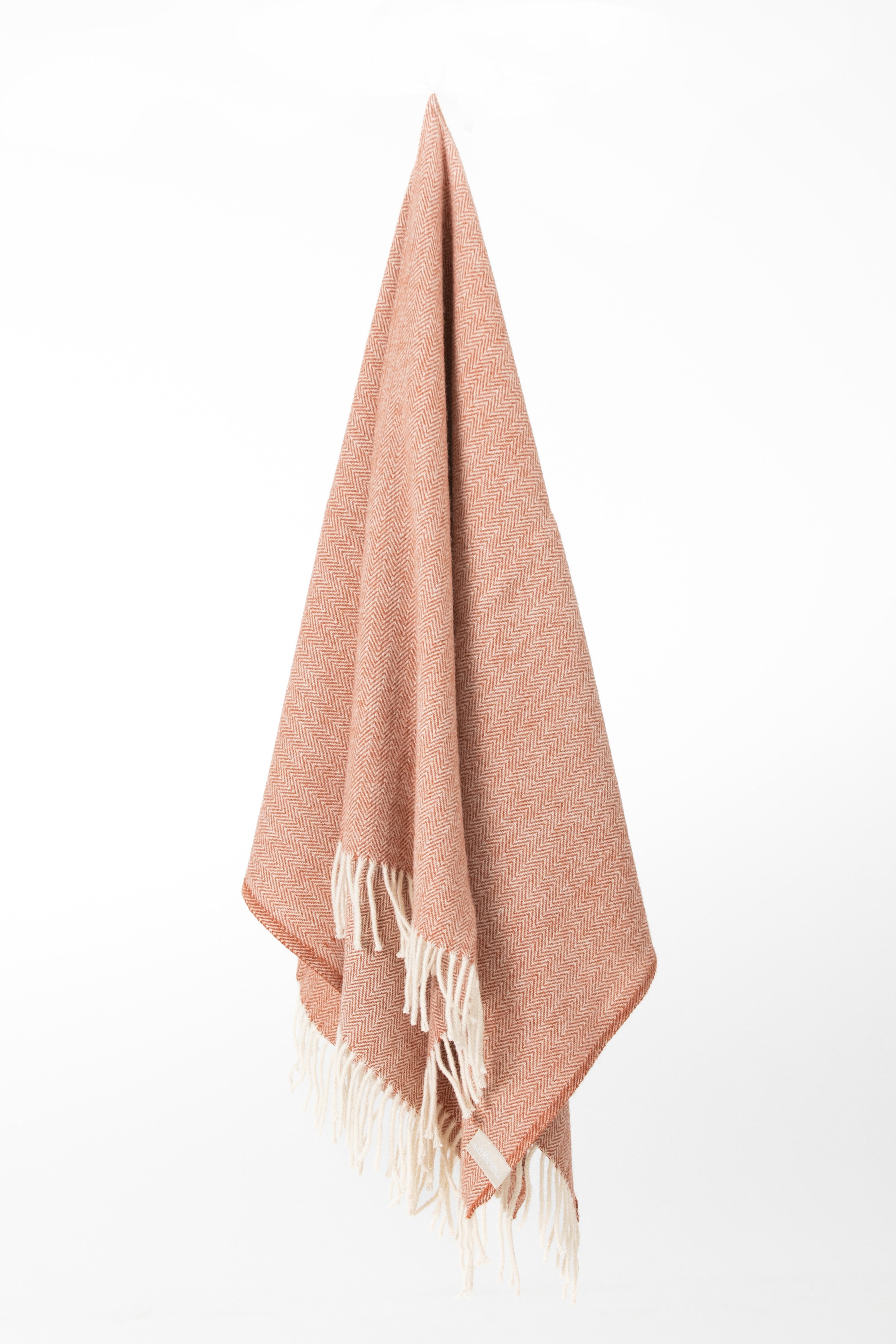 Palliser Ridge - Lambswool Throw Herringbone - Rust Red