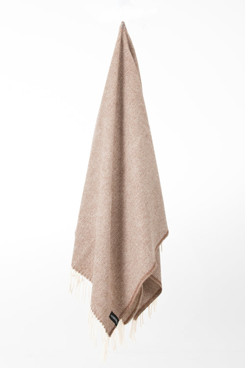 Palliser Ridge - Lambswool Throw Herringbone - Chocolate