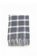 Palliser Ridge - Lambswool Throw Small Herringbone Check - Slate Grey