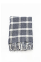 Palliser Ridge - Lambswool Throw Small Herringbone Check - Slate Grey