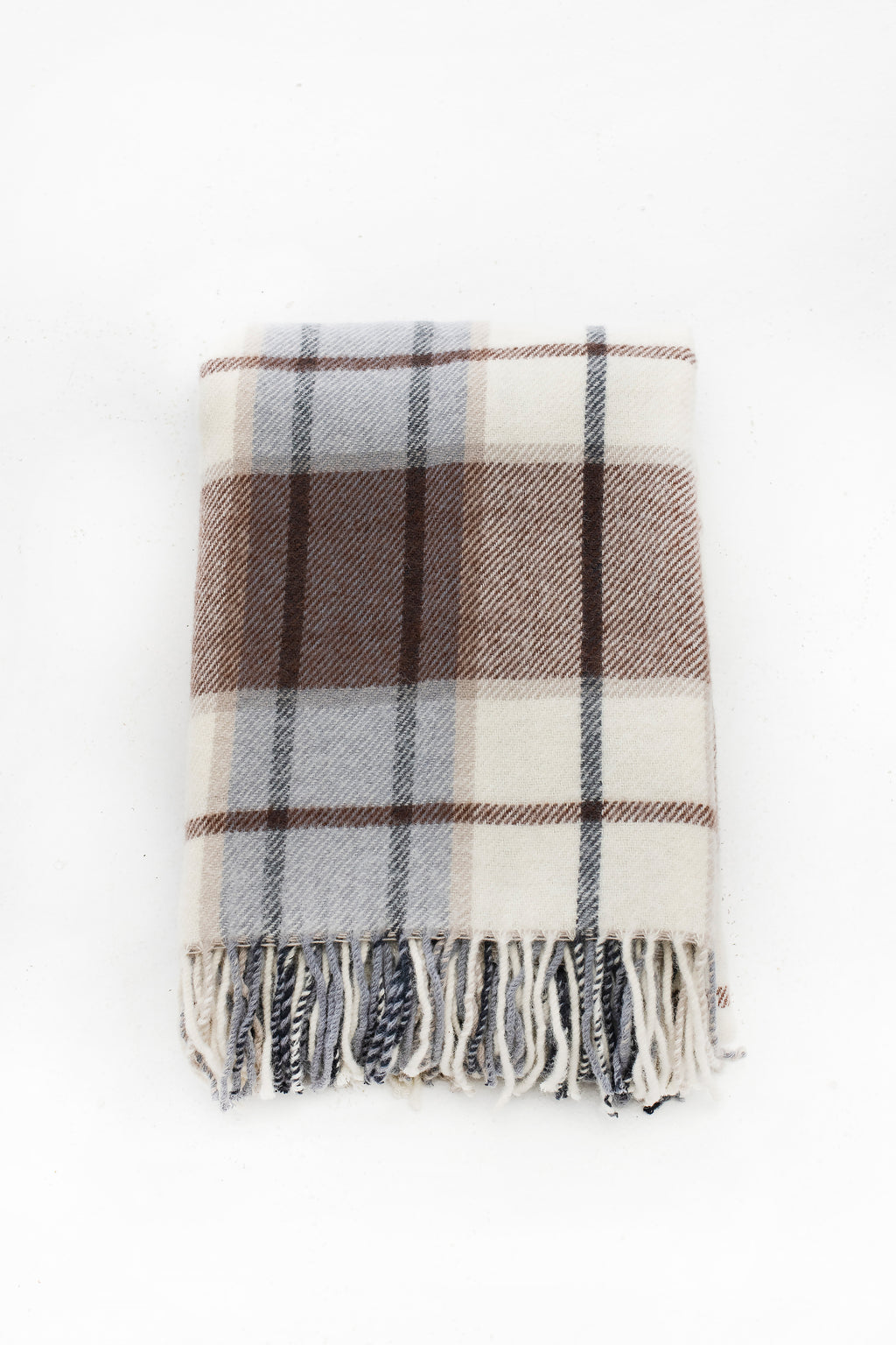 Palliser Ridge - Lambswool Throw Large Twill Check - Chocolate