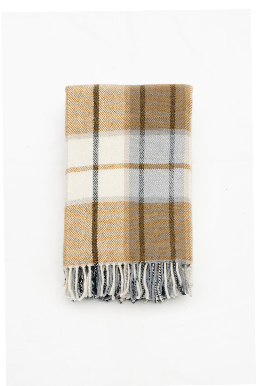 Palliser Ridge - Lambswool Throw Large Twill Check - Mustard