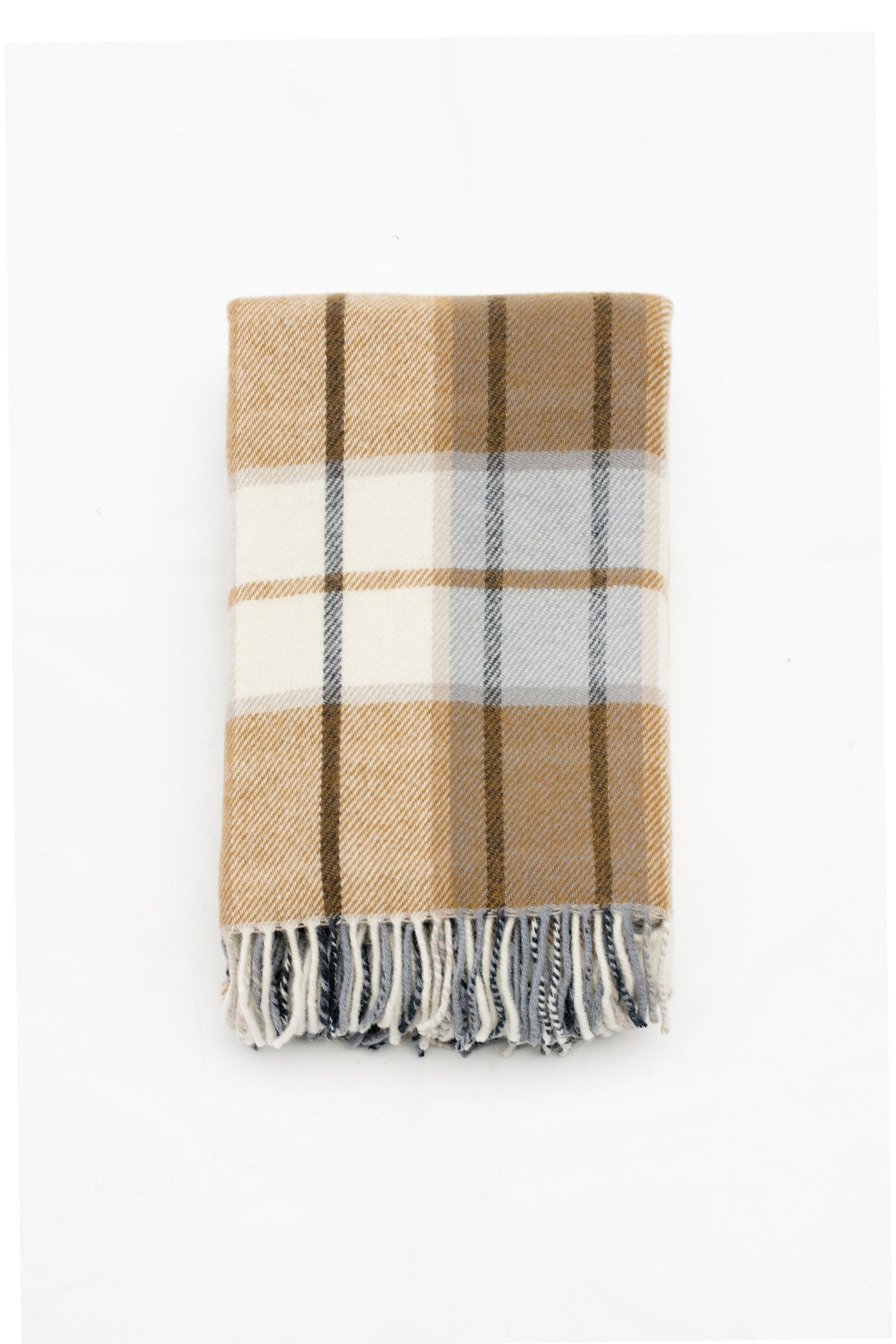Palliser Ridge - Lambswool Throw Large Twill Check - Mustard