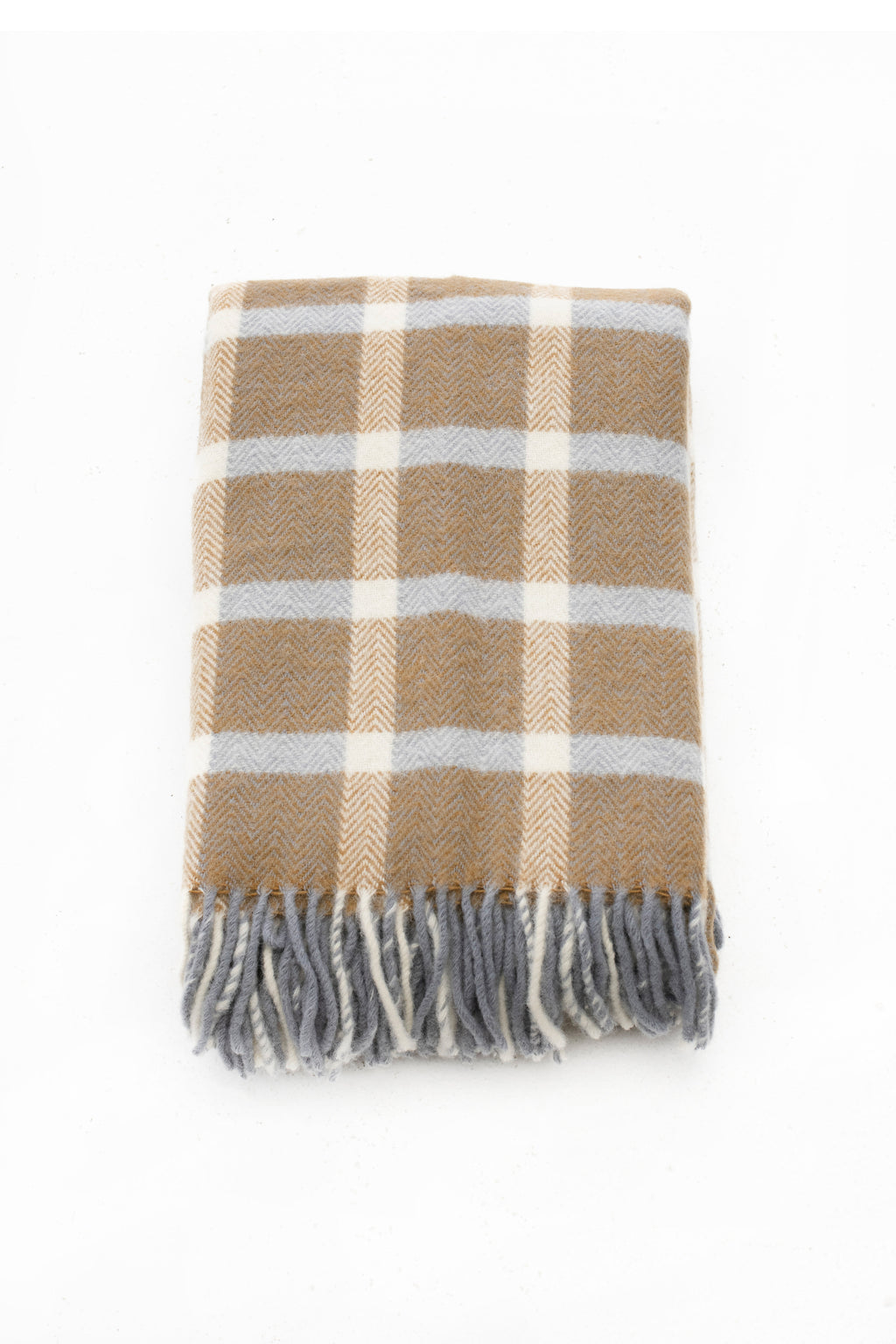 Palliser Ridge - Lambswool Throw Small Herringbone Check - Mustard