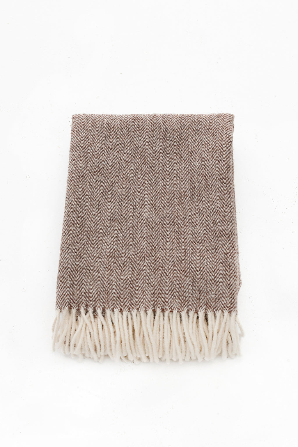 Palliser Ridge - Lambswool Throw Herringbone - Chocolate