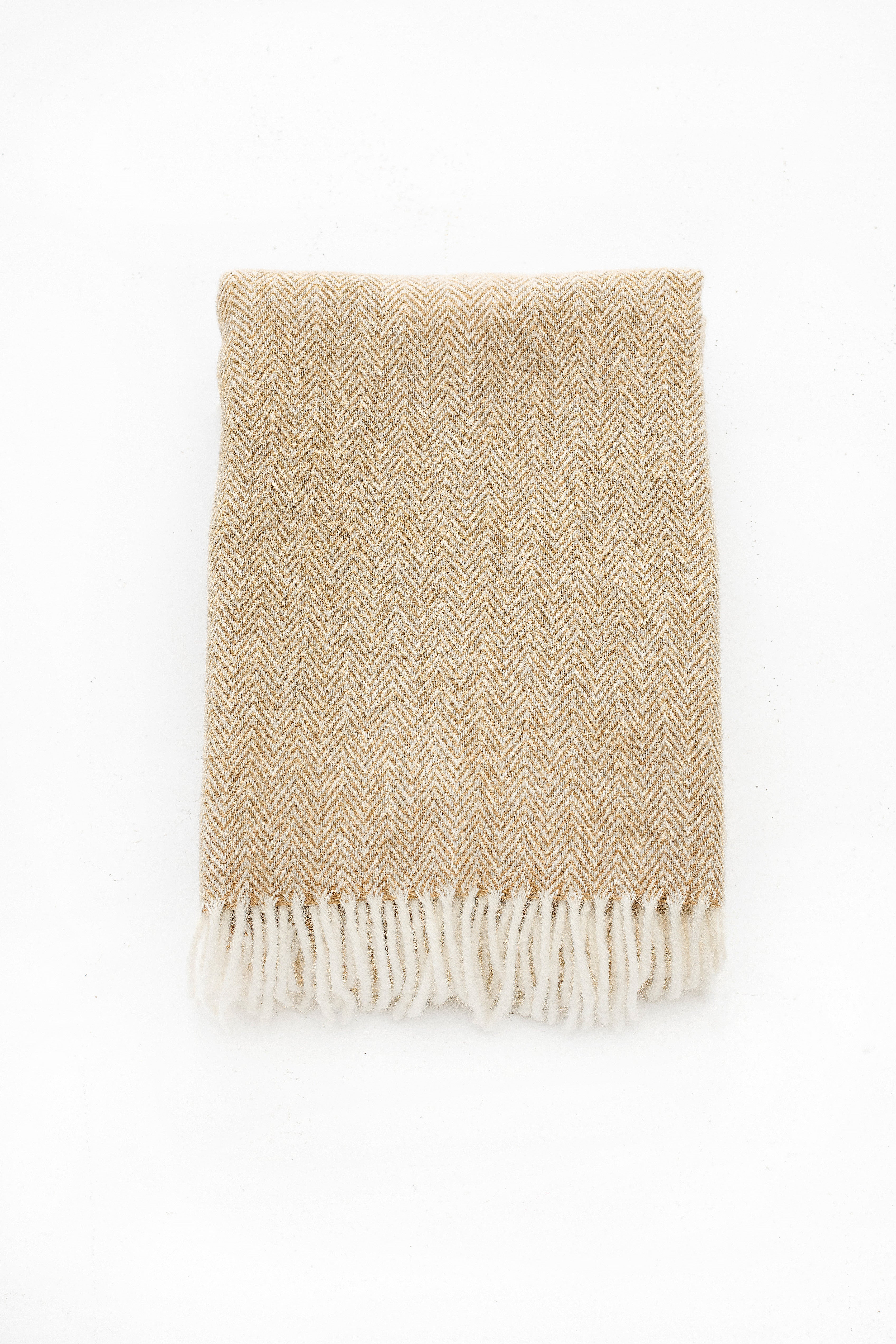 Palliser Ridge - Lambswool Throw Herringbone - Mustard