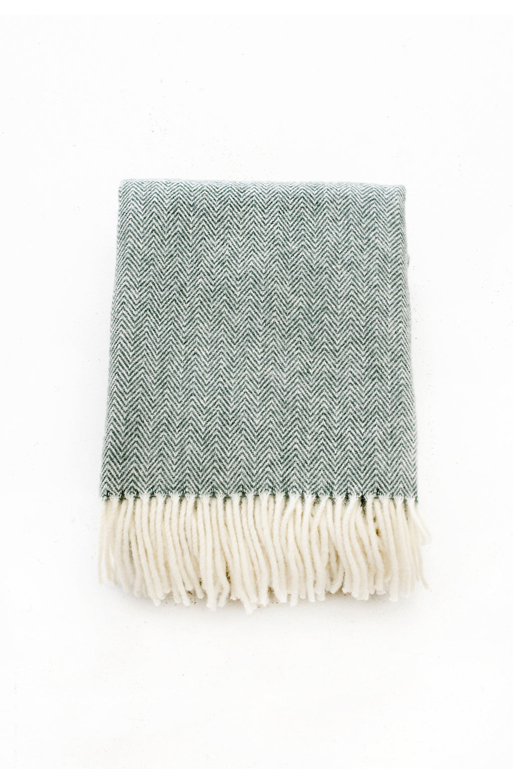 Palliser Ridge - Lambswool Throw Herringbone - Forest