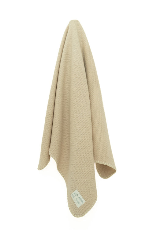Baby and Beyond "Wonky Waffle" Pure Lambswool Baby Blanket Fawn