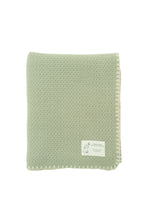 Baby and Beyond "Wonky Waffle" Pure Lambswool Baby Blanket Sage