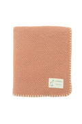 Baby and Beyond "Wonky Waffle" Pure Lambswool Baby Blanket Vintage Rose