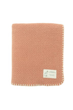 Baby and Beyond "Wonky Waffle" Pure Lambswool Baby Blanket Vintage Rose