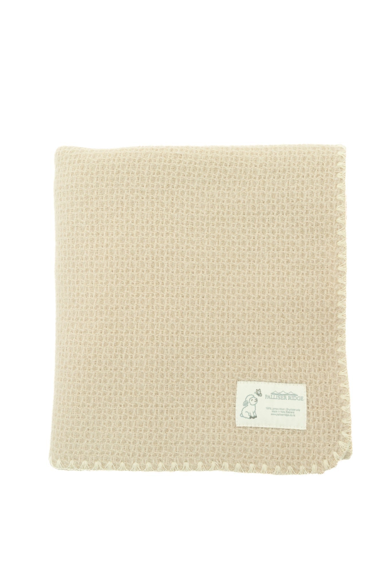 Baby and Beyond "Wonky Waffle" Pure Lambswool Baby Blanket Fawn